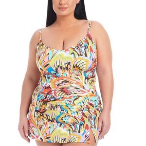 Bleu Rod Beattie Break The Mold Colorful Swim Skirt With Sewn in Brief Size 22